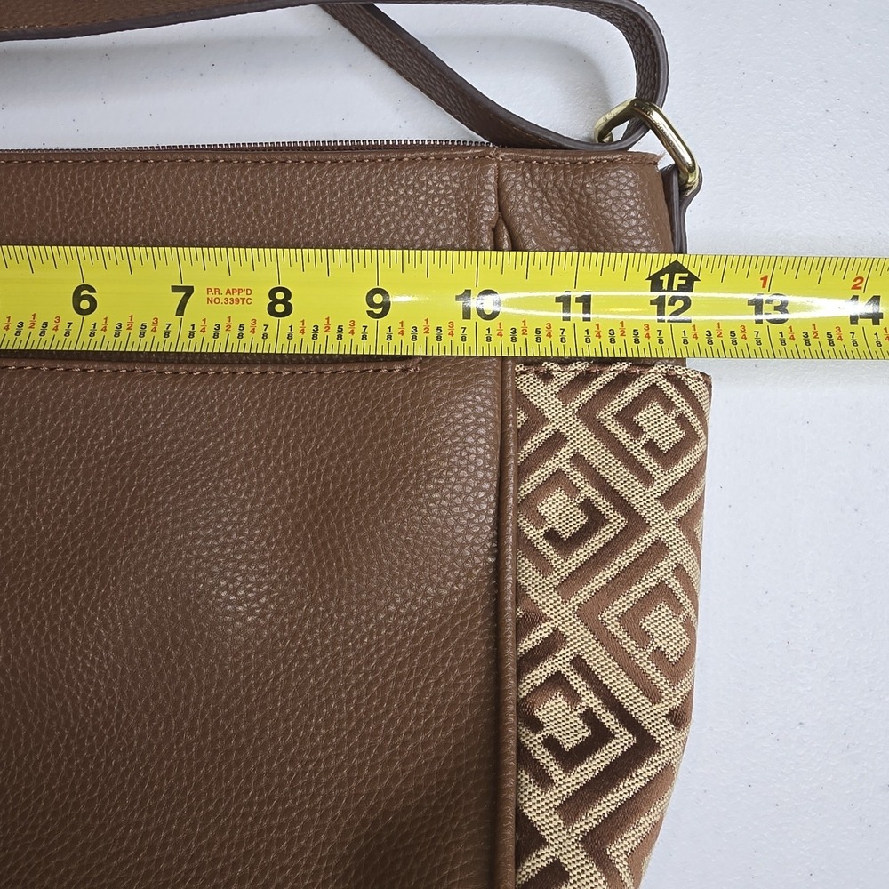 LIZ‎ CLAIBORNE Patchwork Brown Purse -1016 - Picture 8 of 9